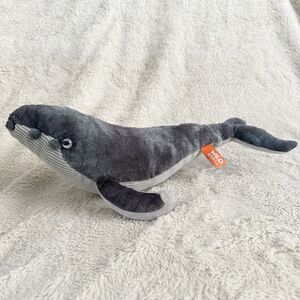 Wild Republic Cuddlekins Blue Gray Humpback Whale Plush 13” Aquarium